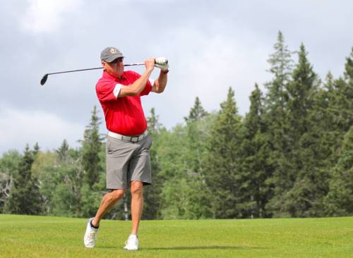 Jack McDiarmid won his first masters men’s championship flight match at the Tamarack golf tournament at Clear Lake Golf Course on Wednesday. (Thomas Friesen/The Brandon Sun)