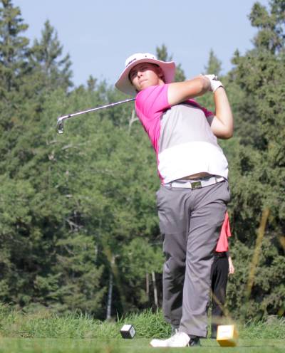 Hayden Delaloye took down Jaxon Jacobson 3 and 2 in the Tamarack golf tournament junior semifinals at Clear Lake Golf Course on Friday. (Thomas Friesen/The Brandon Sun)