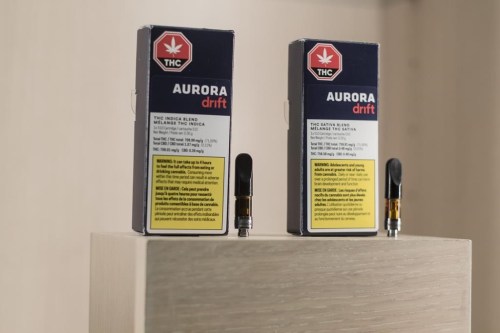 Aurora THC vaping cartridges are photographed at the Ontario Cannabis Store in Toronto on Friday, January 3, 2020. THE CANADIAN PRESS/ Tijana Martin