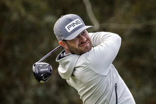 David Lingmerth, of Sweden, watches his drive down the second fairway during the third round of the RSM Classic golf tournament, Saturday, Nov. 19, 2022, in St. Simons Island, Ga. (AP Photo/Stephen B. Morton)