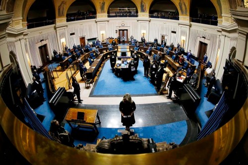 The throne speech is delivered at the Manitoba legislature in Winnipeg, on Nov. 23, 2019. Manitoba Progressive Conservative Cathy Cox has decided not to run in the provincial election slated for Oct. 3. THE CANADIAN PRESS/John Woods