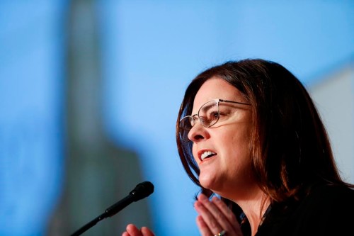 Manitoba Premier Heather Stefanson delivers her annual state of the province speech, at the convention centre in Winnipeg, Thursday, Dec. 8, 2022. THE CANADIAN PRESS/John Woods